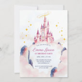 Invitation Fairy Tale Princess Castle Rose Girl'anniversaire (Devant)