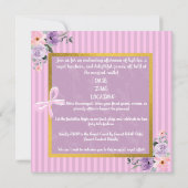 Invitation Fairy Tale Princess Keepsaké - Lilac et rose (Dos)