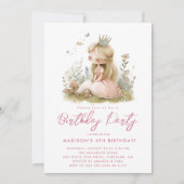 Invitation Fairy Tale Princesses Pink Anniversaire (Devant)