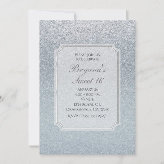 Invitation Fairy Tale Silver Parties scintillant Sparkle Part (Devant)
