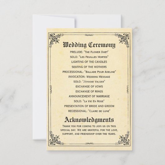 Invitation Fairy Tale Storybook Wedding Programs (Dos)