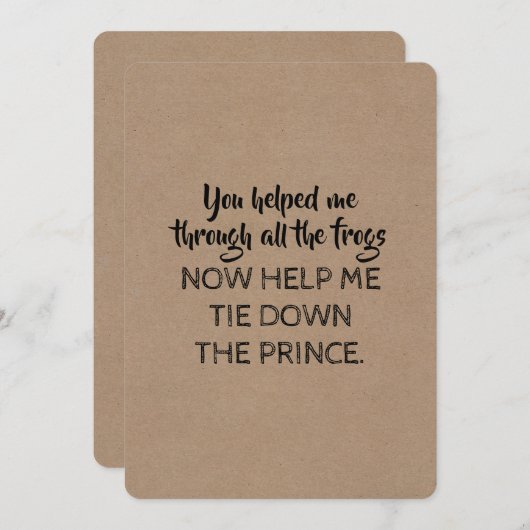 Invitation Fairy tale Style Drôle Serez-vous ma servante d'éd (Devant / Derrière)