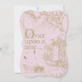 Invitation Fairy Tale Theme Castle Carriage Gold Parties scin (Devant)
