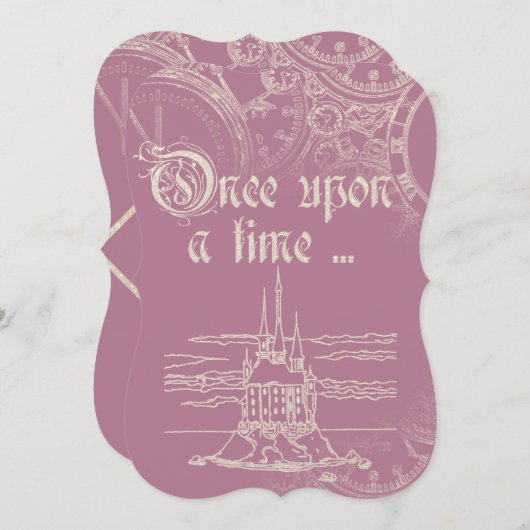 Invitation Fairy Tale Thème Parties scintillant blanche Encha (Devant / Derrière)