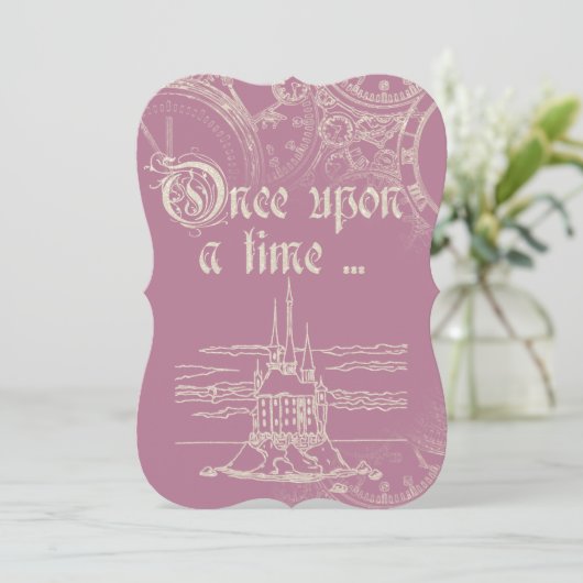 Invitation Fairy Tale Thème Parties scintillant blanche Encha (Debout devant)
