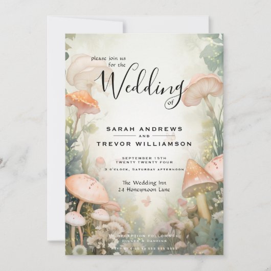 Invitation Fairy Tale Woodland Fairycore Romance (Devant)