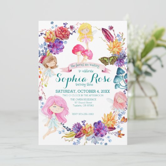 Invitation Fairy Theme Party (Debout devant)