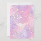 Invitation Fairy Unicorn 6e anniversaire fille rose licorne (Dos)