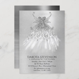 Invitation Fairy Wing Gown   Argent Platinum Faux Sheen