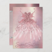 Invitation Fairy Wing Mauve Gown | Luxueux Tône Rose Dusty (Devant / Derrière)