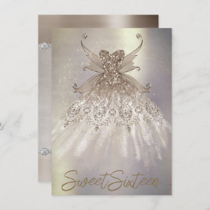 Invitation Fairy Wing Taupe Gown   Fleur de Champagne Élégant