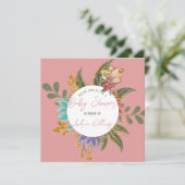 Invitation Fairy Wonderland Magique Baby shower boisé (Debout devant)