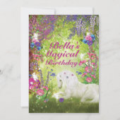 Invitation Fairy Woodland fête l'anniversaire de l'Unicorne (Devant)