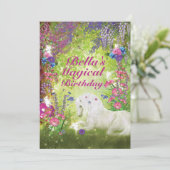 Invitation Fairy Woodland fête l'anniversaire de l'Unicorne (Debout devant)