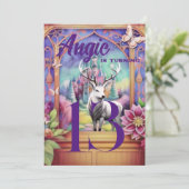 Invitation Fairytale Aquarelle violette et rose Blanc (Debout devant)