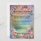 Invitation Fairytale Aquarelle violette et rose Blanc (Dos)