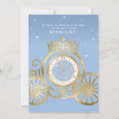 Invitation Fairytale Baby Blue Gold Cinderella Quinceanera (Dos)