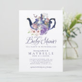 Invitation Fairytale Baby shower Tea Party au pays des mervei (Debout devant)