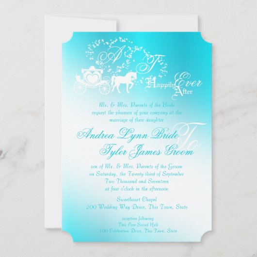 Invitation Fairytale Carriage Aqua (Devant)