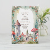 Invitation Fairytale Castle Mariage Fairycore Champignons Mag (Debout devant)