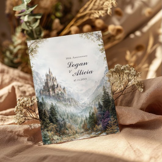 Invitation Fairytale Castle Misty Forest Autumn Wedding