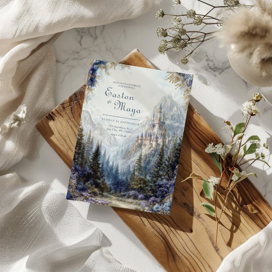 Invitation Fairytale Castle Misty Mountain Wedding