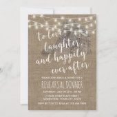 Invitation Fairytale Castle Rustic Burlap Rehearer Dîner (Devant)