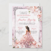 Invitation Fairytale Château Royal Blush Pink Quinceañera (Devant)
