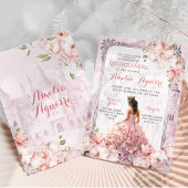 Invitation Fairytale Château Royal Blush Pink Quinceañera