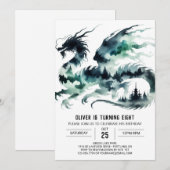 Invitation Fairytale Dragon Anniversaire do-it-yourself (Devant / Derrière)