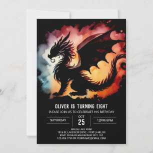 Invitation Fairytale Dragon Anniversaire modifiable