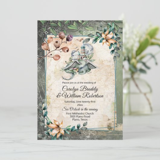 Invitation Fairytale Dragon Mariage (Debout devant)