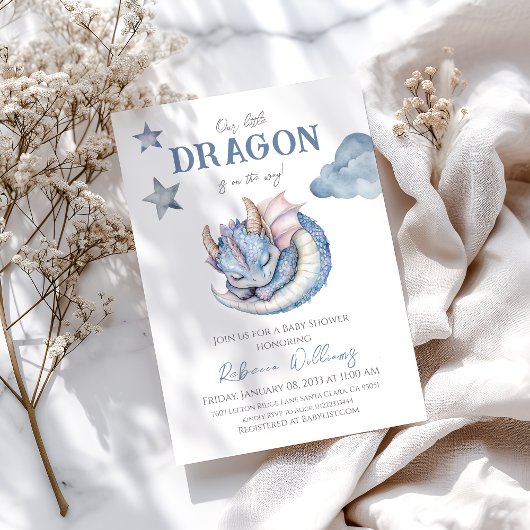 Invitation Fairytale Dreamy Baby shower Dragon