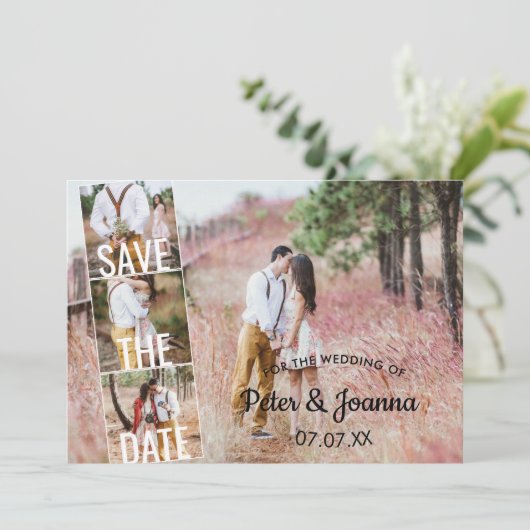 Invitation Fairytale Elegant 5 Photo Enregistrer La Date Mari (Debout devant)