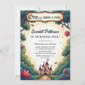 Invitation Fairytale Enchanted Forest Castle 1st Birthday (Devant)