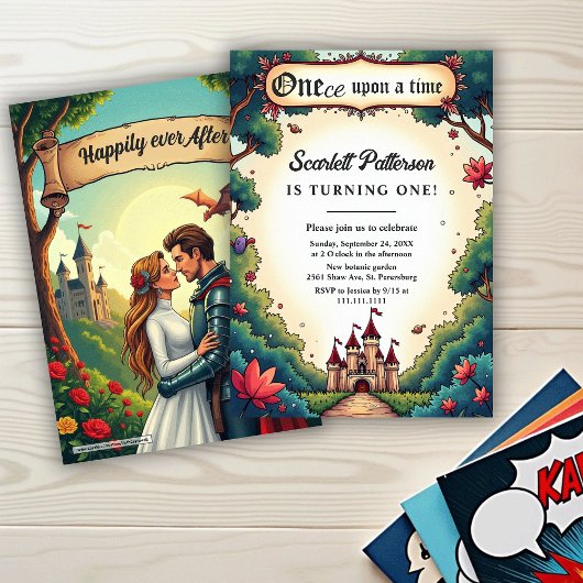Invitation Fairytale Enchanted Forest Castle 1st Birthday