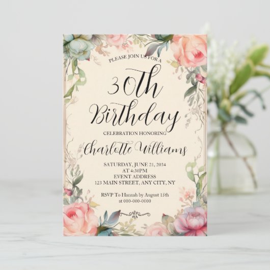 Invitation Fairytale Floral 30e anniversaire (Debout devant)