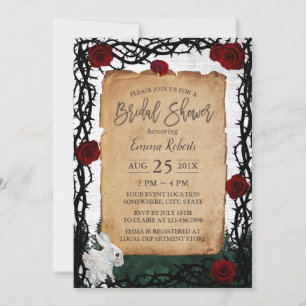Invitation Fairytale Forest Rabbit Rose & Thorn Fête des mari