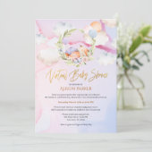 Invitation Fairytale Fox Pink Sky Dream | Baby shower virtuel (Debout devant)