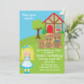 Invitation Fairytale Goldilocks and Bears Girls Birthday (Debout devant)