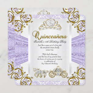 Invitation Fairytale Lavender Quinceanera 15e anniversaire 2