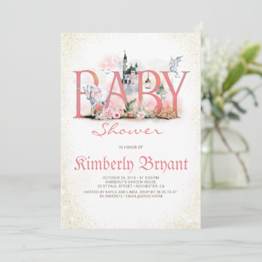 Invitation Fairytale Magic et Enchanted Story Baby shower dan (Debout devant)