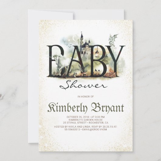 Invitation Fairytale Magie et Baby shower d'histoire enchanté (Devant)