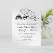 Invitation Fairytale Mariage Carriage Argent (Debout devant)