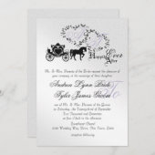 Invitation Fairytale Mariage Carriage Argent (Devant / Derrière)