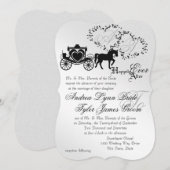 Invitation Fairytale Mariage Carriage Argent (Devant / Derrière)