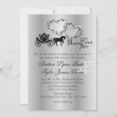 Invitation Fairytale Mariage Carriage Argent (Devant)