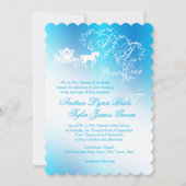 Invitation Fairytale Mariage Carriage Peacock bleu (Devant)