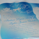 Invitation Fairytale Mariage Carriage Peacock bleu<br><div class="desc">Faire-part de mariage de conte de fées enchanteur avec une carriole à cheval antique et coeurs avec monogramme dans une jolie couleur bleu paon.</div>