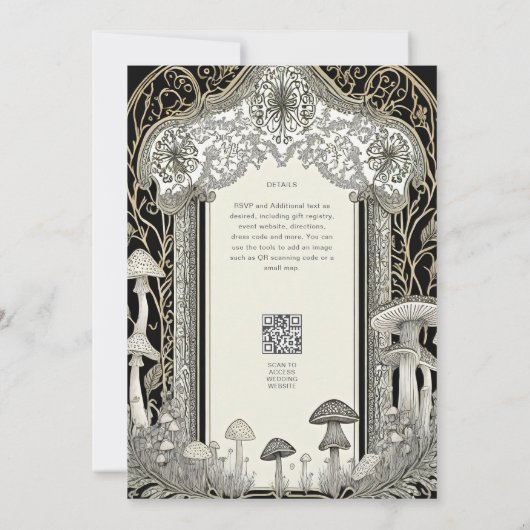 Invitation Fairytale Mariage Fairycore Mushrooms Forest (Dos)